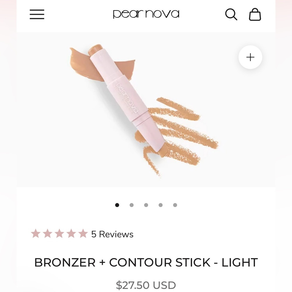Pear Nova Bronzer and Contour Stick - light